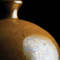 Amaco Cosmos Glaze - CO-7 Solar Flare close-up of finished vase