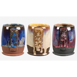 Mayco Stoneware Engobes - finished cosmic mug examples
