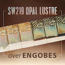 Mayco Stoneware Classic Glaze - SW219 Opal Lustre over Mayco Engobes (sold separately)