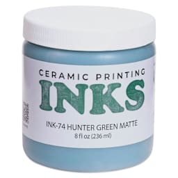 Amaco Ceramic Printing Ink - Hunter Green, 8 oz front of jar
