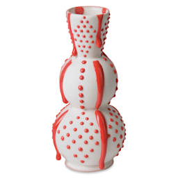 Ritual Glaze By Mayco Melt Gloop Glaze - Red applied to vertical vessel