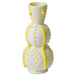 Ritual Glaze By Mayco Melt Gloop Glaze - Yellow applied to vertical vessel