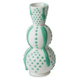 Ritual Glaze By Mayco Melt Gloop Glaze - Turquoise applied to vertical vessel