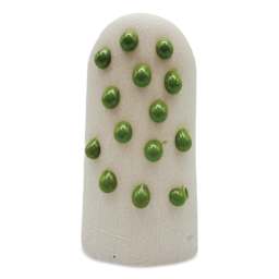 Ritual Glaze Melt Gloop Glaze - Slime Green - finished example, dots