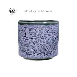 Cone 6 - CR-54 Purple over C-5 Charcoal