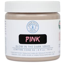Penguin Pottery Glow in the Dark Glaze - Pink, 4oz Jar