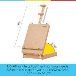 Meeden Wood Sketchbox Easel with adjustable angle