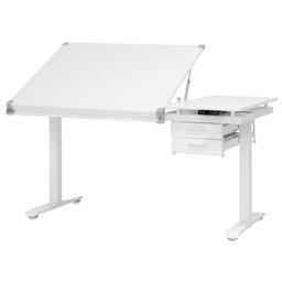 Studio Designs Graphix E-Lift Workstation with adjustable table top raised