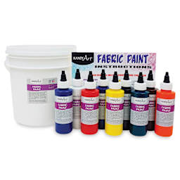 Handy Art Fabric Paint - Primary Set of 9 w/ Bucket, 4 oz