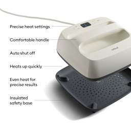 Precise heat settings. Comfortable handle. Auto shut off. Heats up quickly. Even heat for precise results. Insulated safety base.