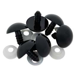 Cousin DIY Shank Back Animal Eyes - Pkg of 6, Animal Black, 20 mm