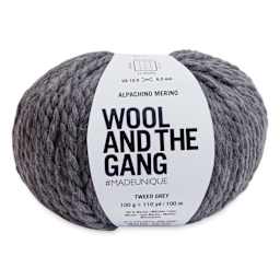 Wool and the Gang Alpachino Merino Yarn - Tweed Grey, 110 yards