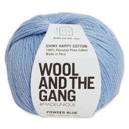 Wool and the Gang Shiny Happy Cotton Yarn - Powder Blue, 155 yds