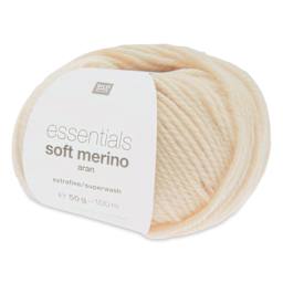 Rico Design Essentials Soft Merino Aran Yarn - Cream, 109 yds