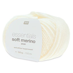 Rico Design Essentials Soft Merino Aran Yarn - Ecru, 109 yds