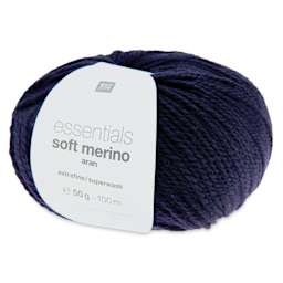 Rico Design Essentials Soft Merino Aran Yarn - Midnight Blue, 109 yds