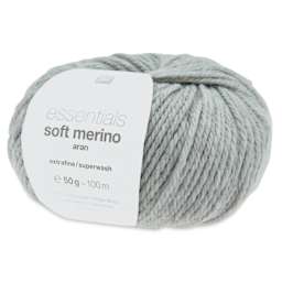 Rico Design Essentials Soft Merino Aran Yarn - Light Grey, 109 yds