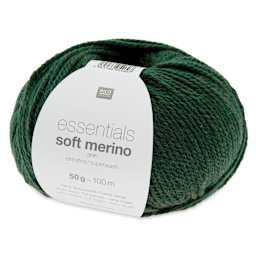Rico Design Essentials Soft Merino Aran Yarn - English Green, 109 yds