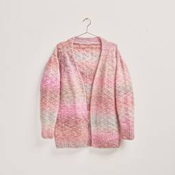 Rico Design Creative Painted Power Yarn - Roses, 340 yds showing complete cardigan project