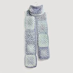 Rico Design Creative Painted Power Yarn - Bay Blues, 340 yds showing completed scarf project
