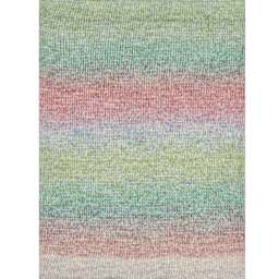 Rico Design Creative Painted Power Cotton DK Yarn - Classic Rainbow. 100 g close up to show texture