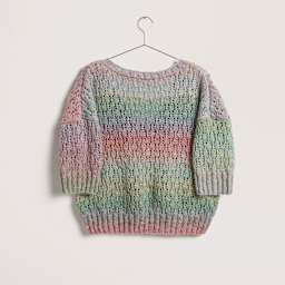 Rico Design Creative Painted Power Cotton DK Yarn - Classic Rainbow. 100 g showing completed sweater project