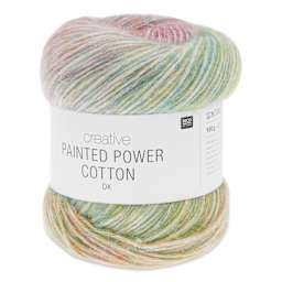Rico Design Creative Painted Power Cotton DK Yarn - Classic Rainbow. 100 g