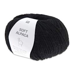 Rico Design Soft Alpaca Yarn - Black, 137 yds