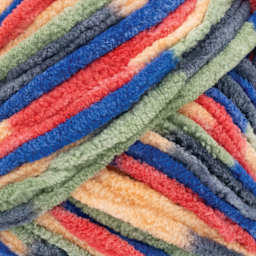Lion Brand Cover Story Favorite Blanket Yarn - Clown Car, 10.5 oz close up to show texture