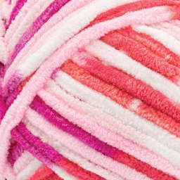 Lion Brand Cover Story Favorite Blanket Yarn - Bubblegum, 10.5 oz close up to show texture