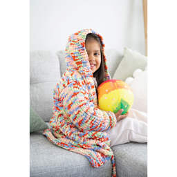 Lion Brand Cover Story Favorite Blanket Yarn - Macarons, 10.5 oz completed jacket project example