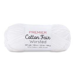 Premier Yarn Cotton Fair Worsted Yarn - White, 207 yds