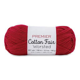 Premier Yarn Cotton Fair Worsted Yarn - Red, 207 yds