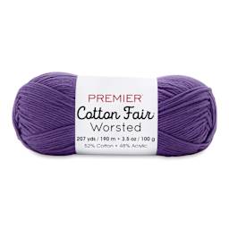 Premier Yarn Cotton Fair Worsted Yarn - Grape, 207 yds