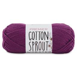 Premier Yarn Cotton Sprout Worsted Yarn - Plum, 180 yds