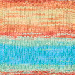 Premier Yarn Hipster Cotton Yarn - Beachball, 229 yds showing knitted pattern