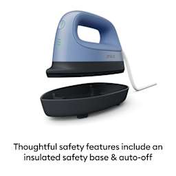 Thoughtful safety features include an insulated safety base and auto-off