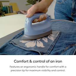 Comfort and control of an iron: Features an ergonomic handle for comfort with a precision tip for maximum visibility and control.