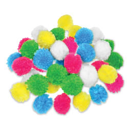 Krafty Kids Yarn Pom Poms - Pastel, 1", Package of 40
