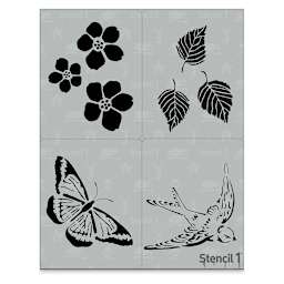 Stencil1 Multipack Stencil - Spring, Set of 4, 8-1/2" W x 11" L