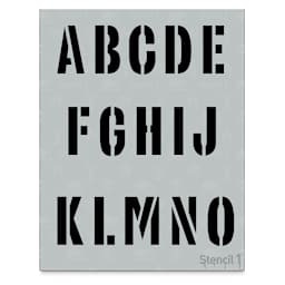 Stencil1 Font Stencil - Industrial, 1" Letters