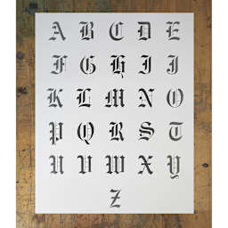 Stencil1 Font Stencil - Old English, 1" Letters (Sample Letters)