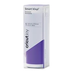 Cricut Joy Permanent Smart Vinyl - Purple, Matte, 5-1/2" x 48", roll inside of the packaging