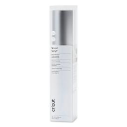 Cricut Removable Smart Vinyl - Metallic Silver, 13" x 12 ft, roll inside of the packaging