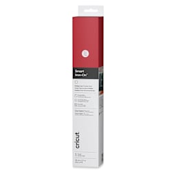 Cricut Smart Iron-On Heat Transfer Vinyl - Red, 13" x 9 ft, Roll front of packaging