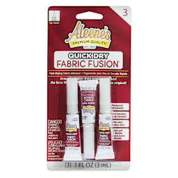 Aleene's Fabric Fusion Permanent Fabric Adhesive -  Pkg of 3 front of packaging