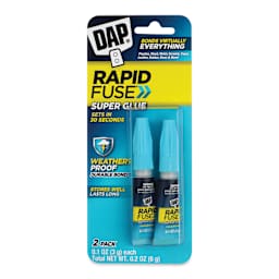 DAP RapidFuse Super Glue - Package of 2, 0.1 oz Tubes front of packaging