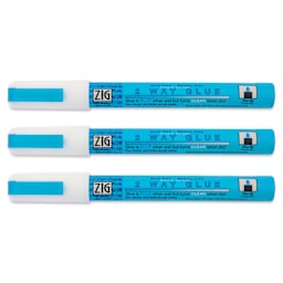 Kuretake Zig 2 Way Glue Pen - Fine Tip, Pkg of 3 - with caps on