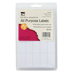 Charles Leonard Self-Adhesive All Purpose Removable Labels - Pkg of 500, 3/4" x 1-1/2" front of packaging