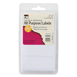 Charles Leonard Self-Adhesive All Purpose Label - Pkg of 128, 1" x 2-3/4" front of packaging